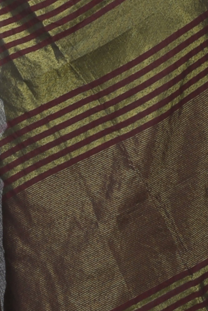 Brown Blended Cotton Tama Hand Loom Saree (1202)